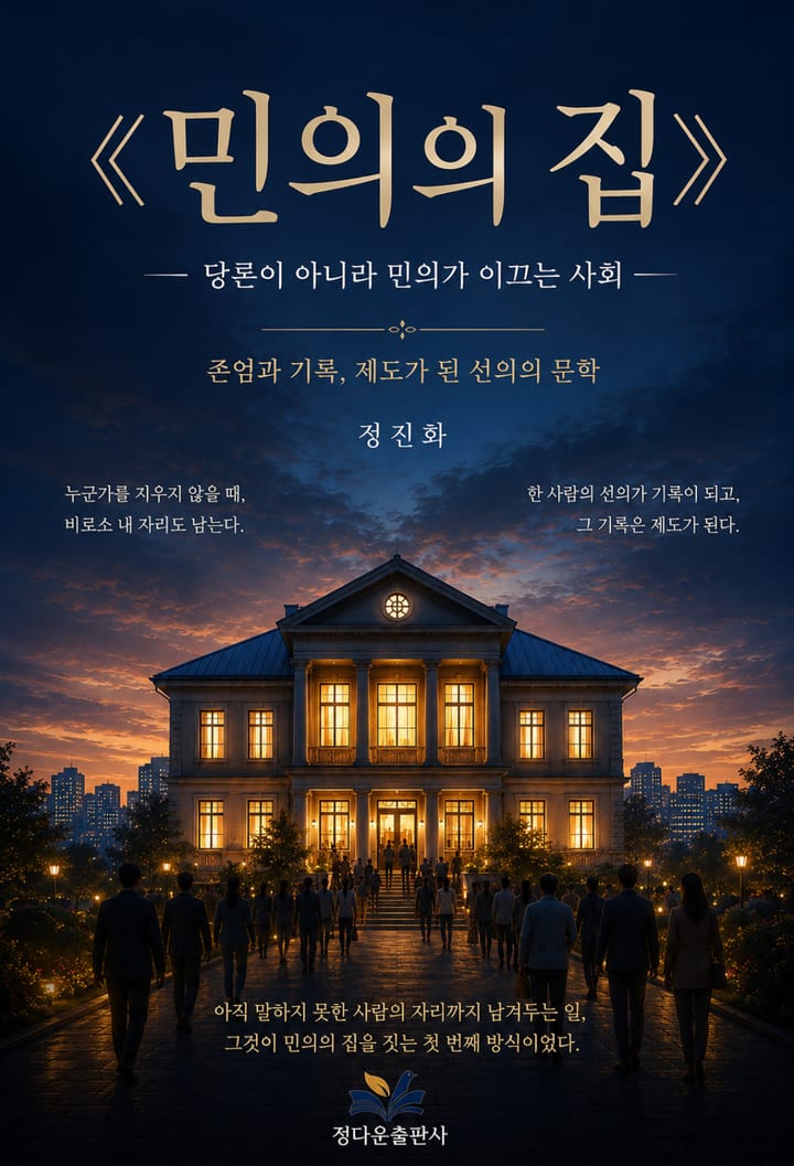 민의의 집 표지 · 정진화 지음 · 정다운출판사